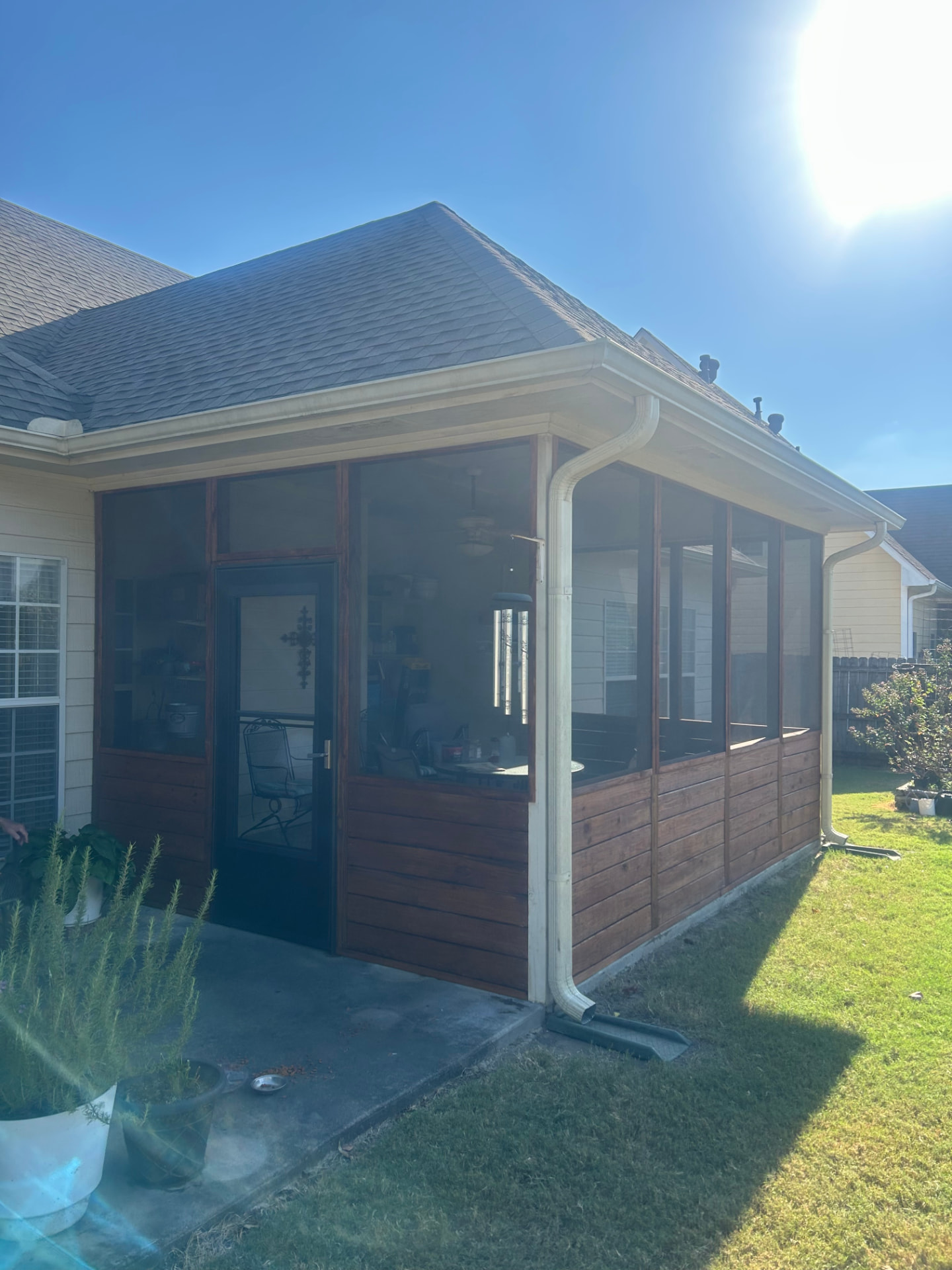 Newly built screened porch on an Alabama home