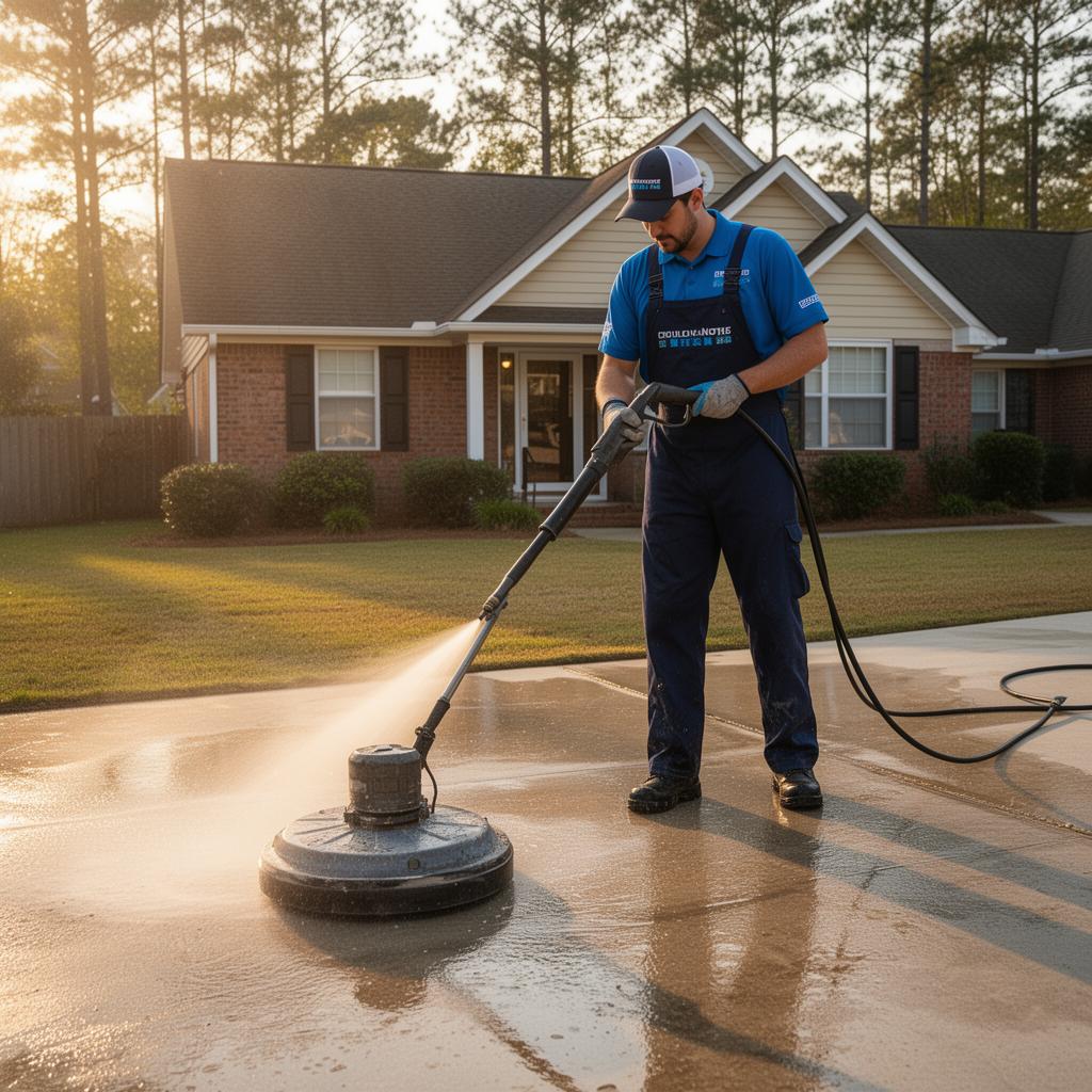 Mack Slaughter pressure washing in Columbiana, Alabama